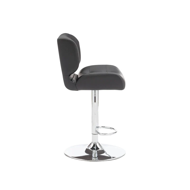 White/Grey/Chocolate/Black Adjustable Swivel Faux Leather Bar Stool, Single