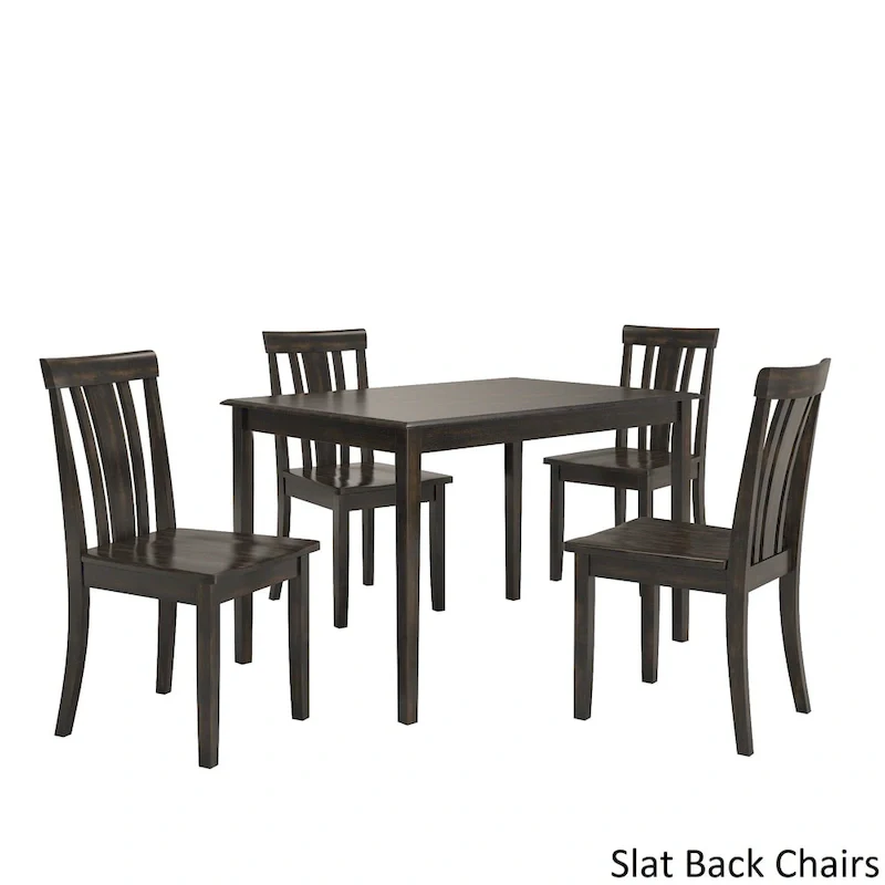 Wilmington II 48-Inch Rectangular Antique Black 5-Piece Dining Set by iNSPIRE Q Classic