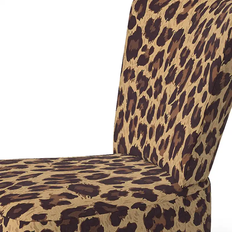 Brown Leopard Print Upholstered Accent Chair