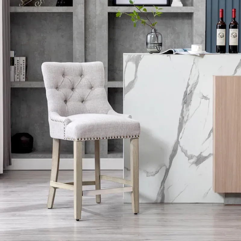 Carter 24 Upholstered Button Tufted Counter Bar Stool