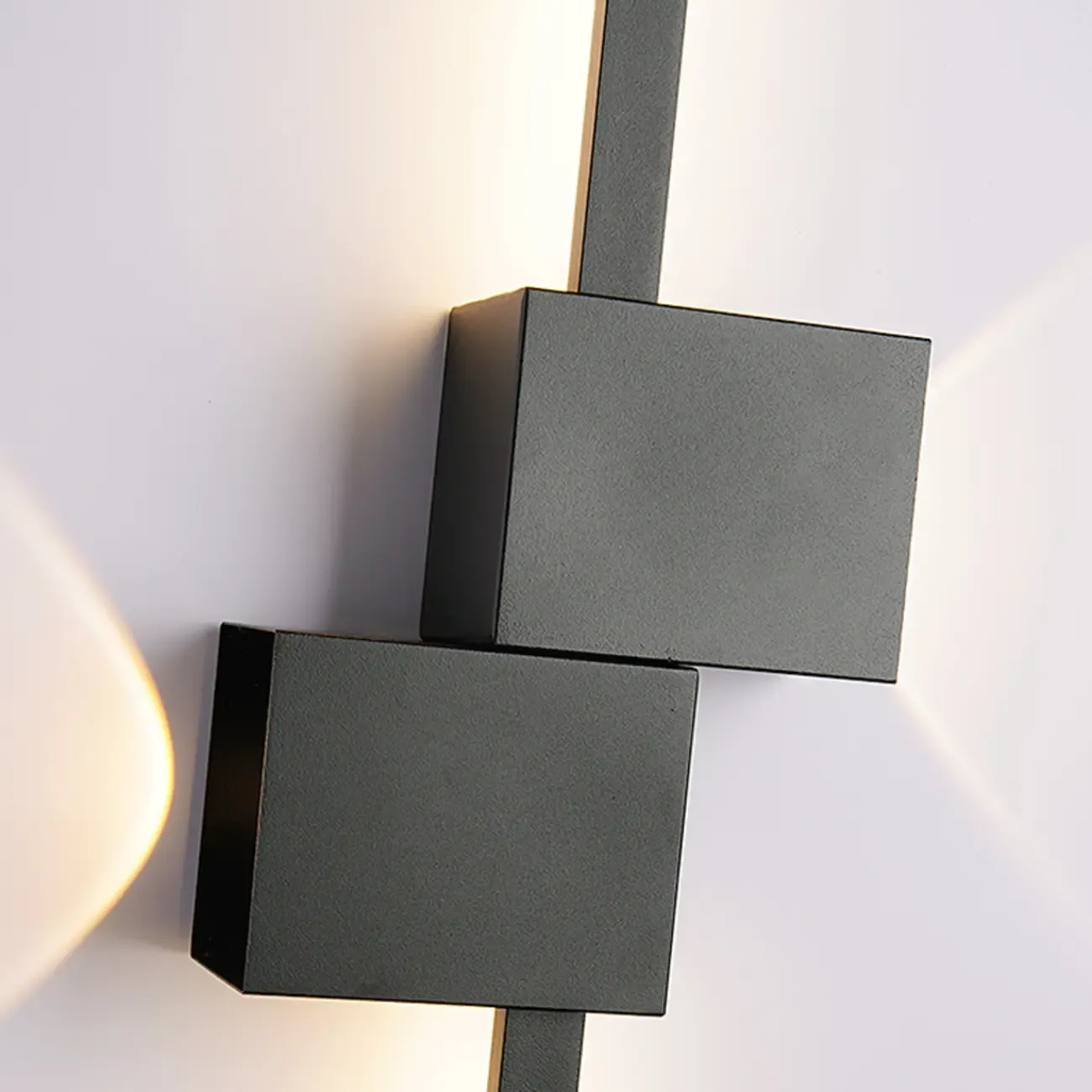 Large Stylish Black Geometric LED 4-Light Wall Sconce
