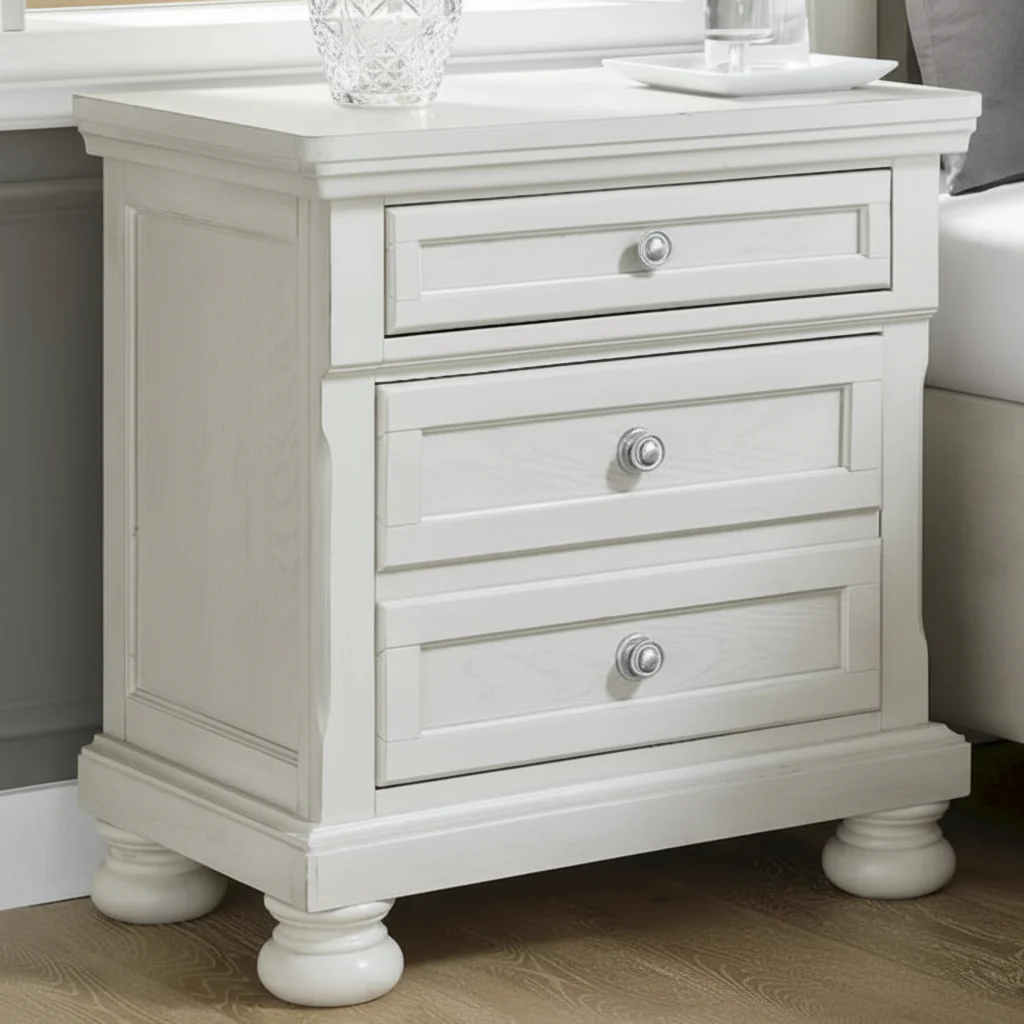 Antique White 2 Drawer Nightstand