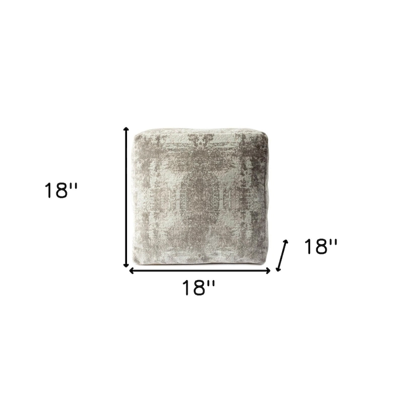 HomeRoots 18  Gray Abstract Pouf Ottoman