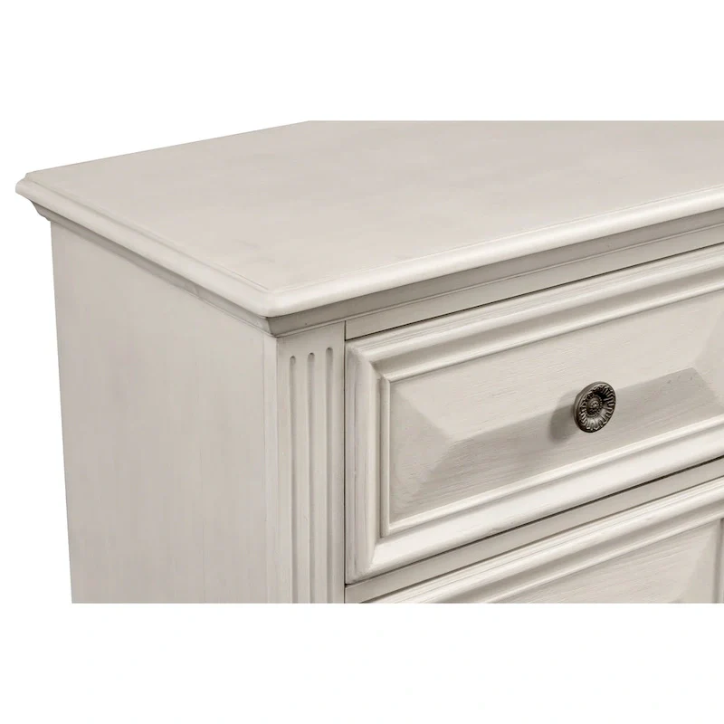 Roundhill Furniture Renova Distressed Parchment Wood 5-piece Bedroom Set