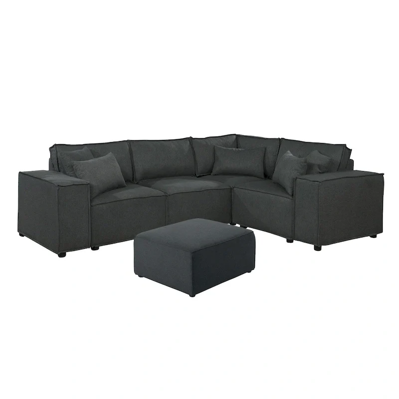 Modular Sectional Sofa with Ottoman