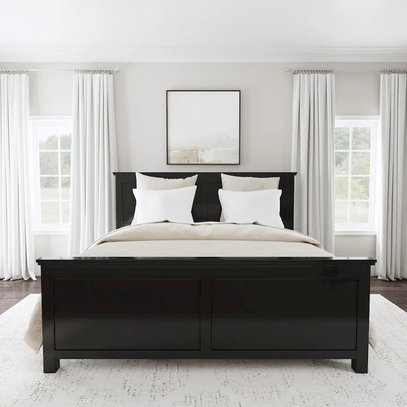 Oak Park Black Wood King Bed