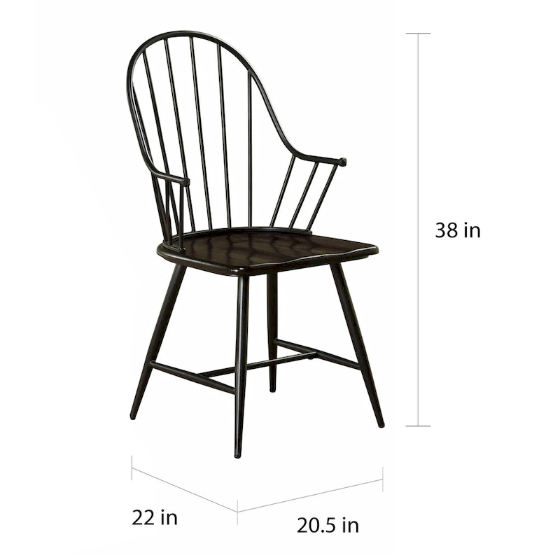 Simple Living Milo Mixed Media Spindle Arm Chairs (Set of 2) - N/A