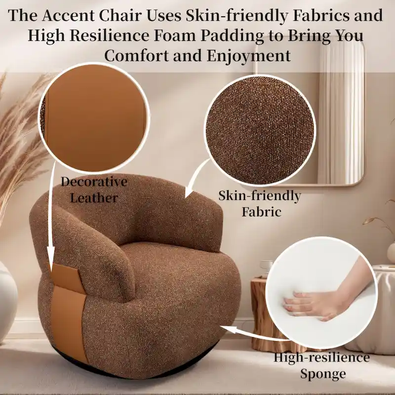 Kieon 33 W 360 Swivel Modern Barrel Chair Accent Chair Set of 2