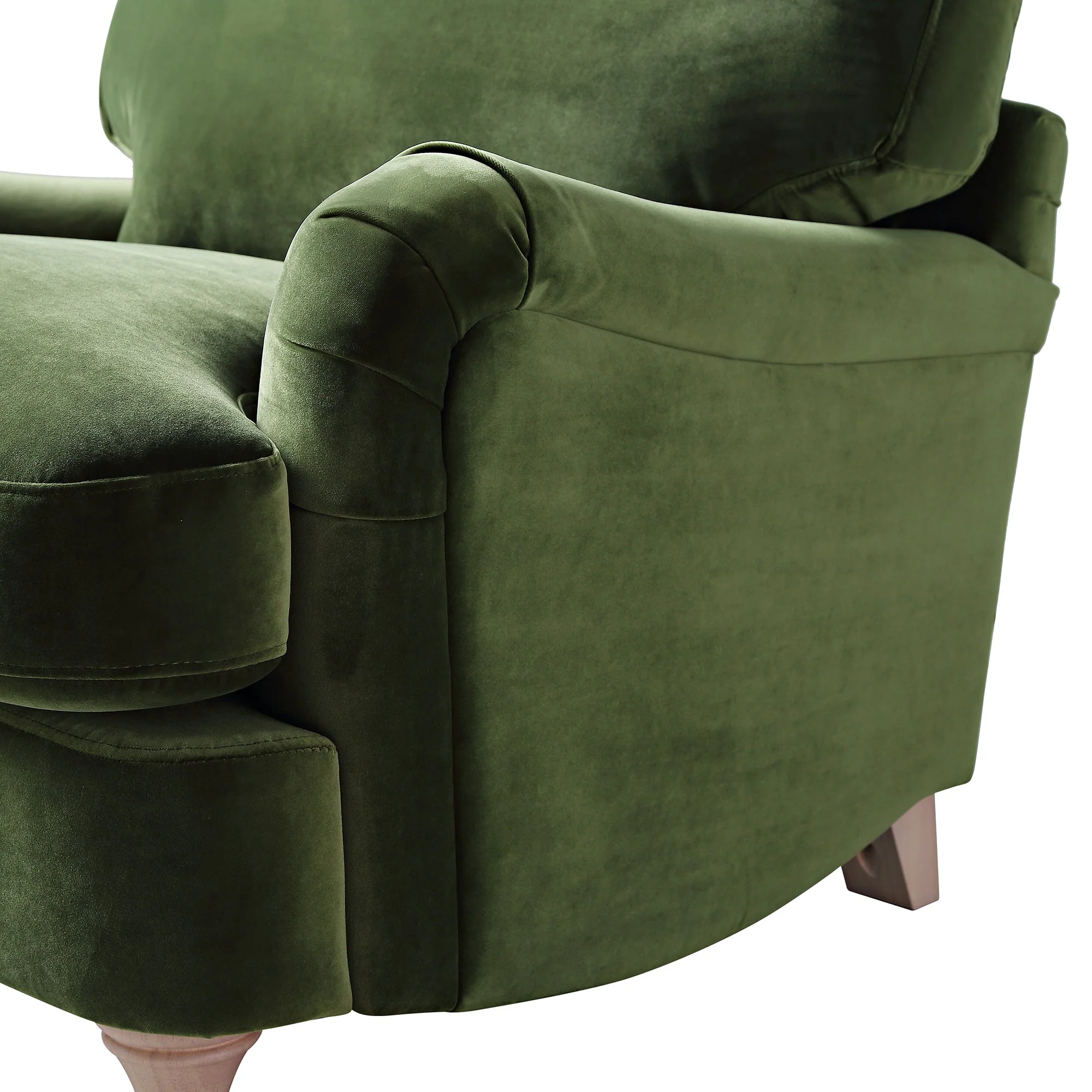 Fern Green Velvet Sofa, 1-Seater