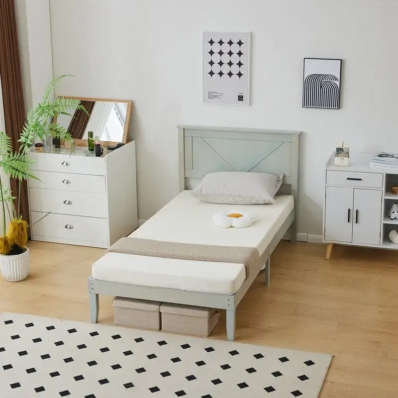 Wooden beds without footboards