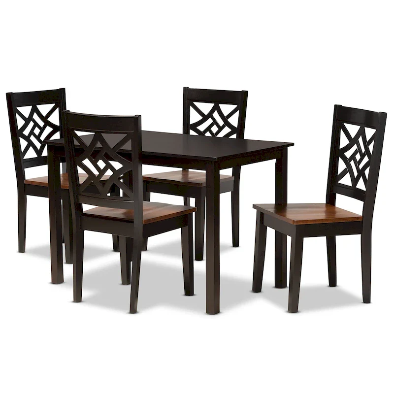 Modern Transitional Dining Table with 4 Chairs — Complete Dining Room