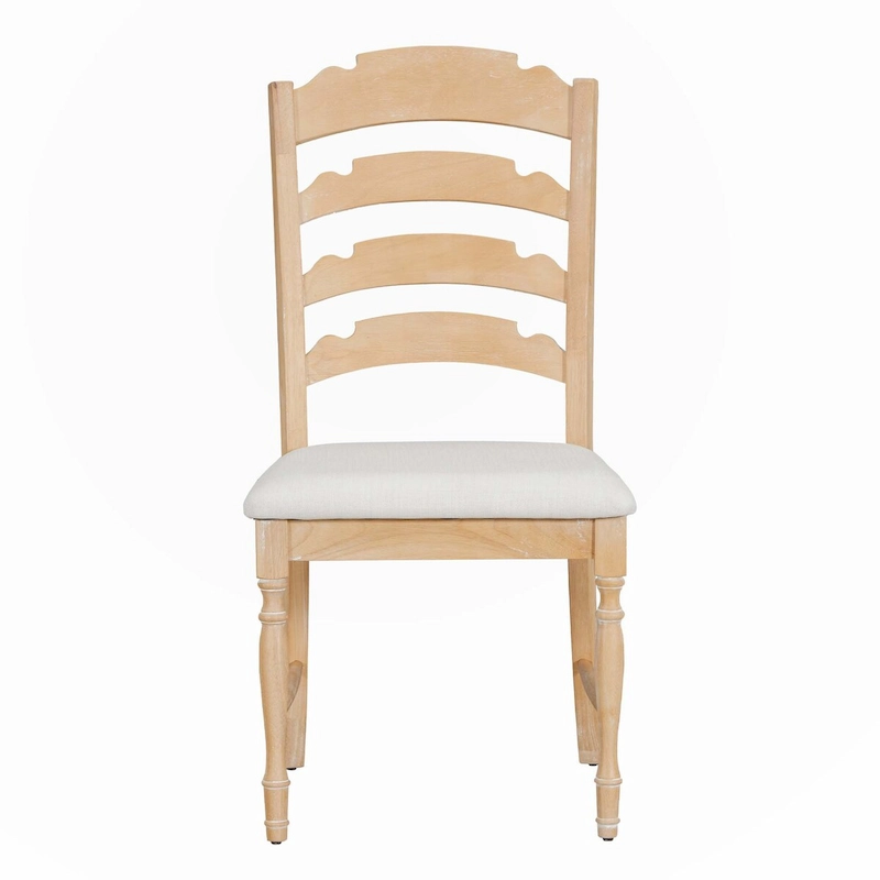 Vintage Traditional 4-Piece Upholstered Dining Chairs, Serrated Dining Backs,Cream