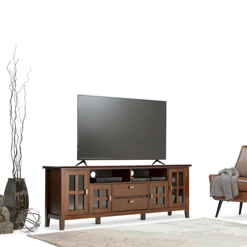 Solid Wood 72 Wide TV Media Stand For TVs up to 80