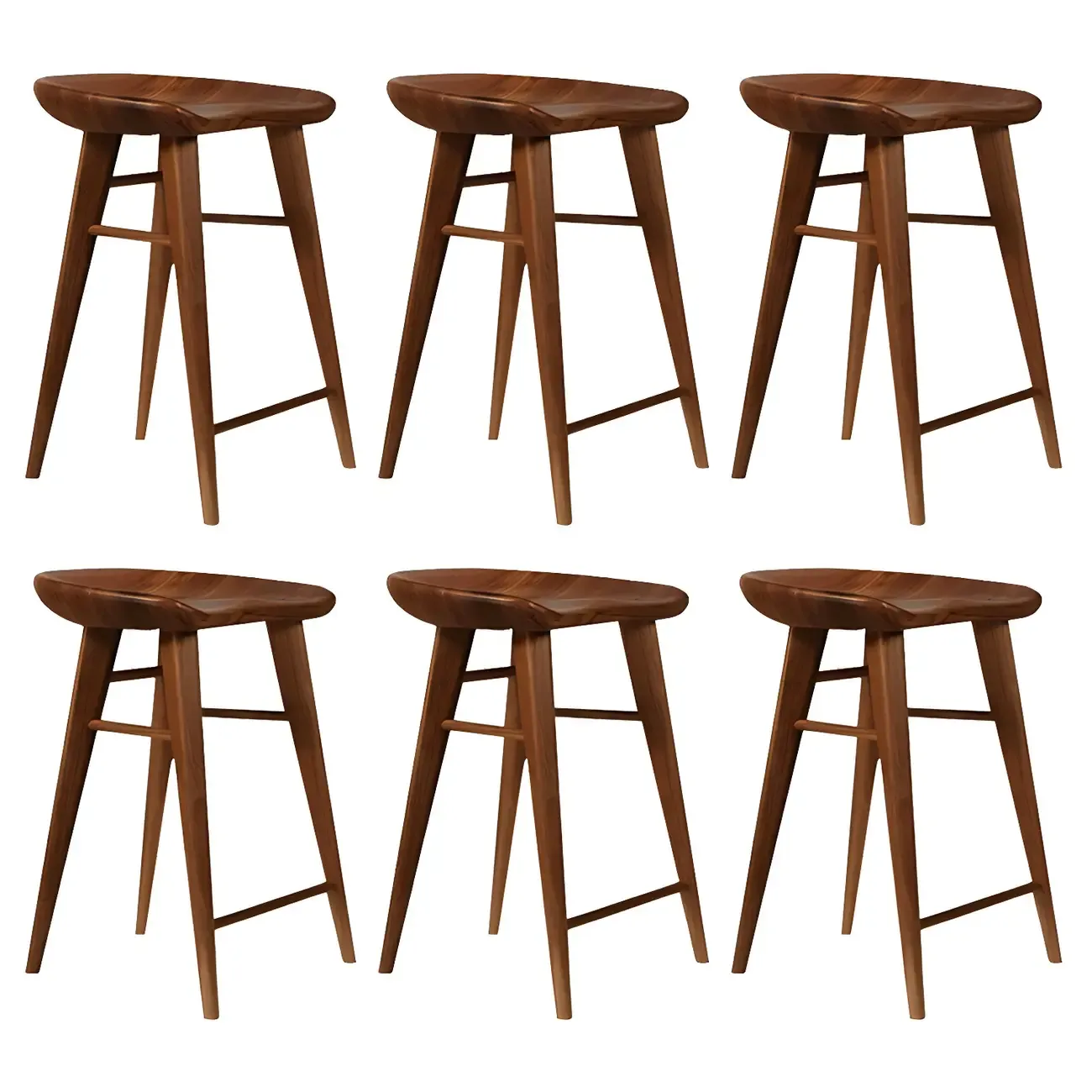 Counter Height Modern Wood Backless Bar Stool