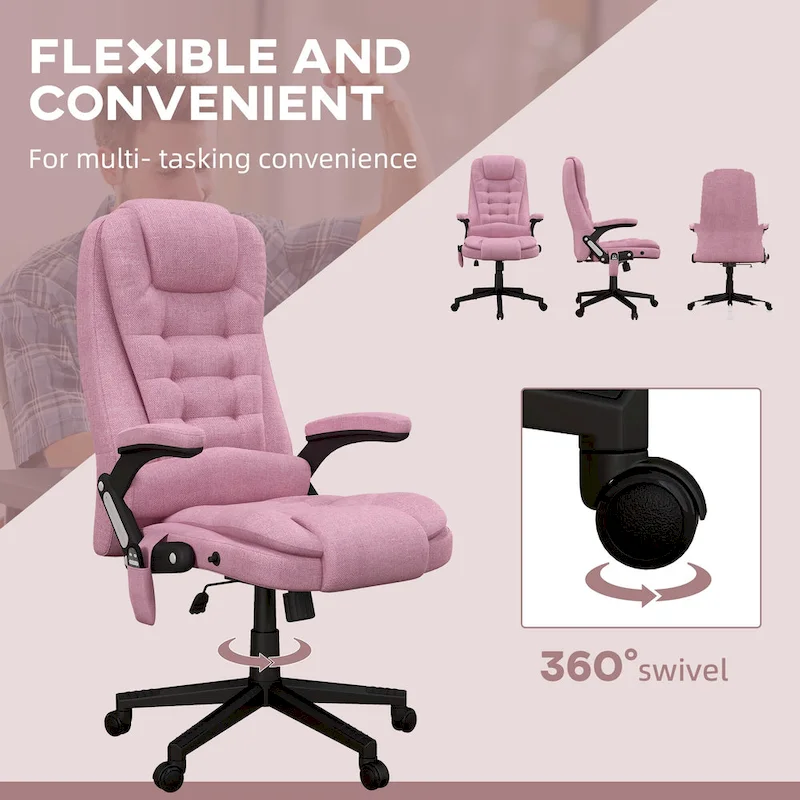 High Back Office Chair with 6-Point Massage and Heat - Reclining