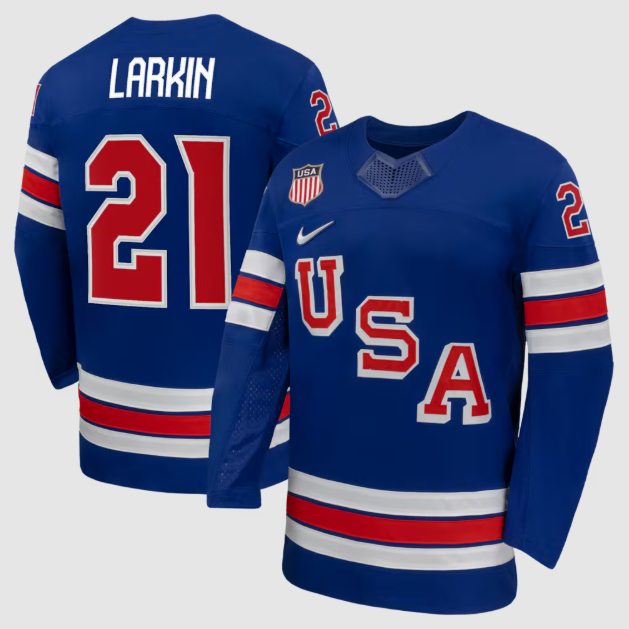 Dylan Larkin Royal US Hockey 2026 Home Jersey