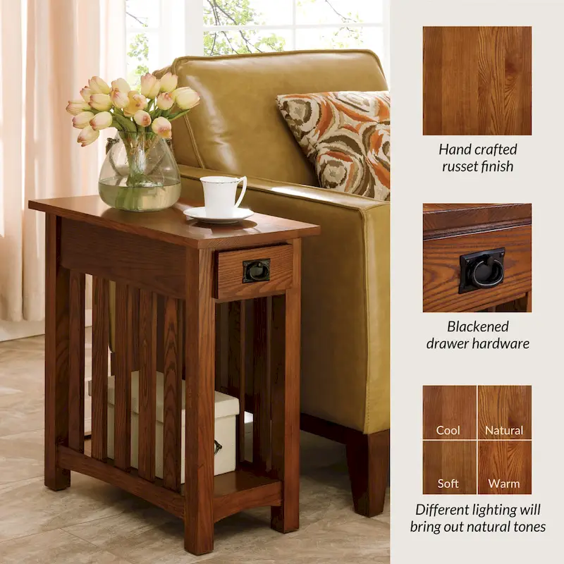 Impeccable Transitional 1 Drawer End Table