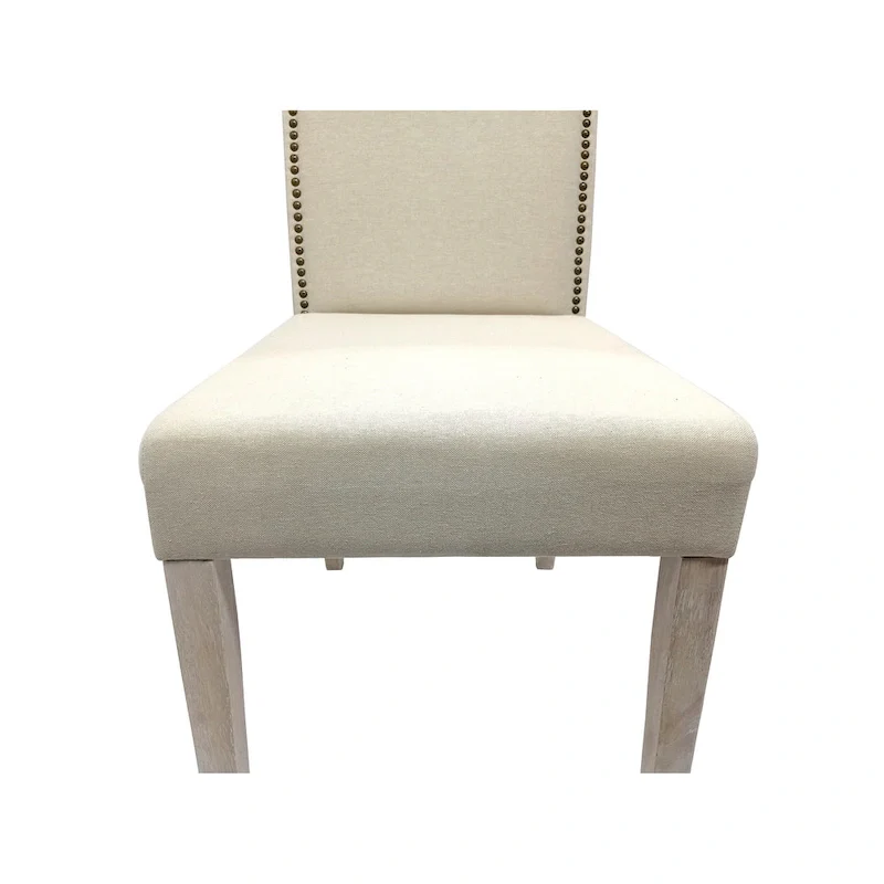 Romero Parson Chair - Natural Driftwood - Linen Upholstery