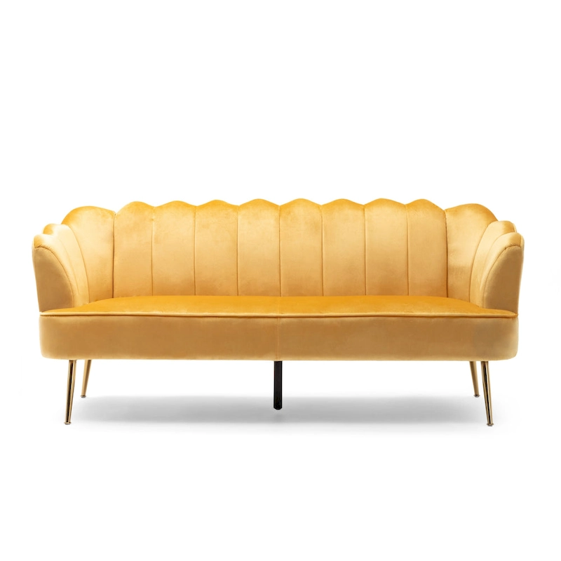 Reitz Glam Velvet Shell 3 Seater Sofa by Christopher Knight Home - 76.25 L x 29.25 W x 33.50 H
