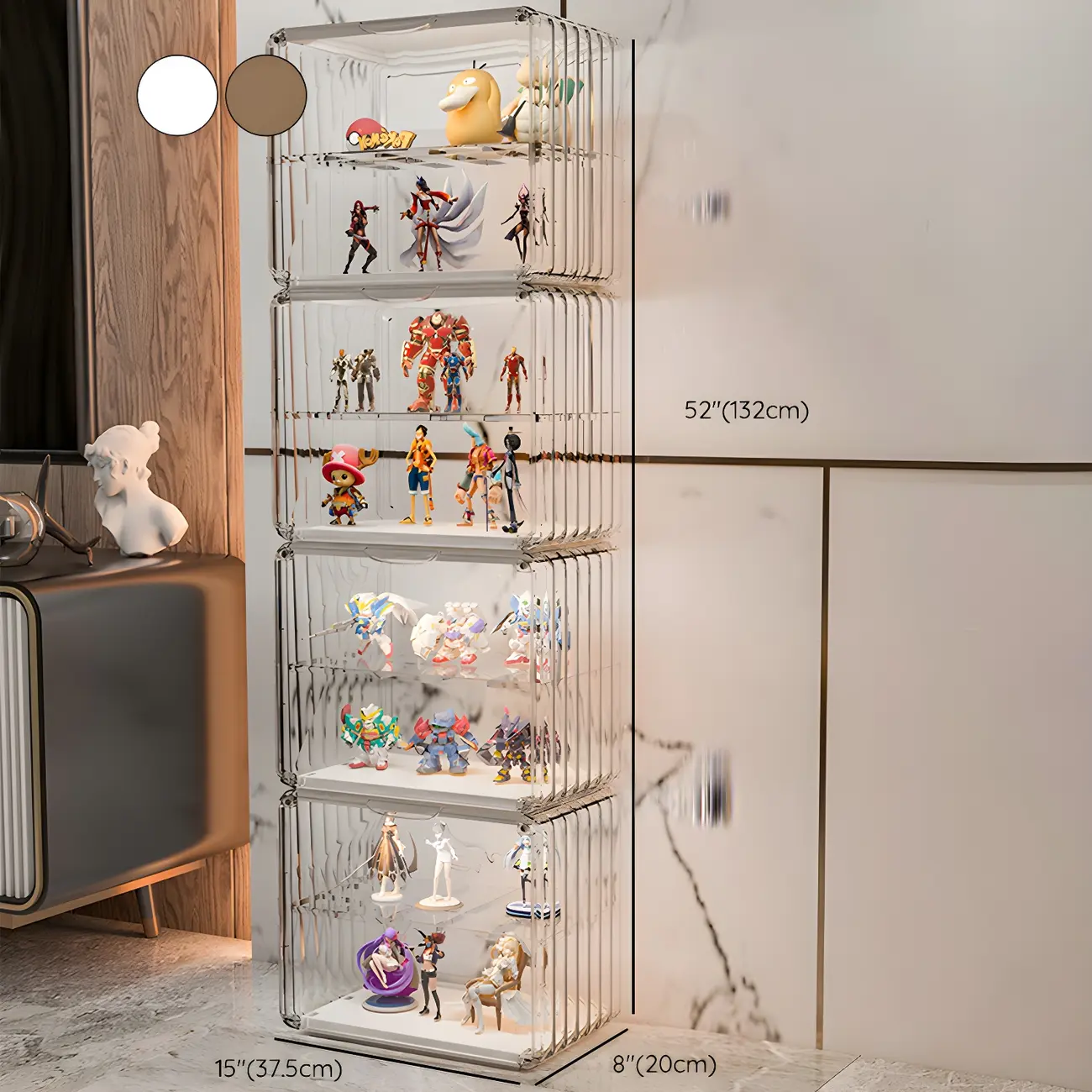 Stylish Stackable Green Clear Acrylic Display Cabinet