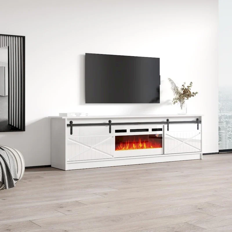 Granero WH-EF Electric Fireplace 79 TV Stand