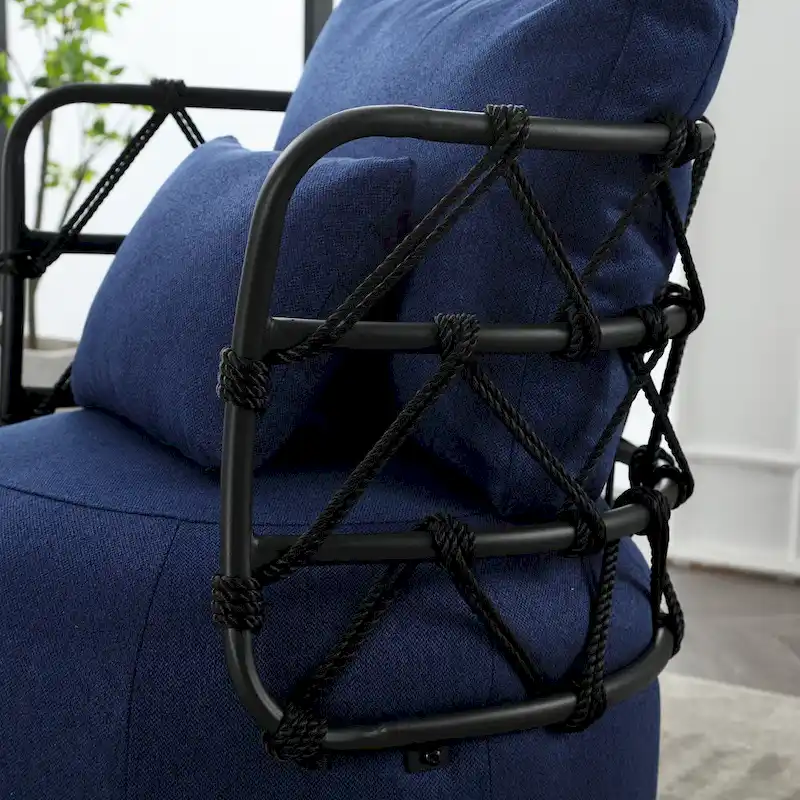Upholstered Accent Chair with Metal Base