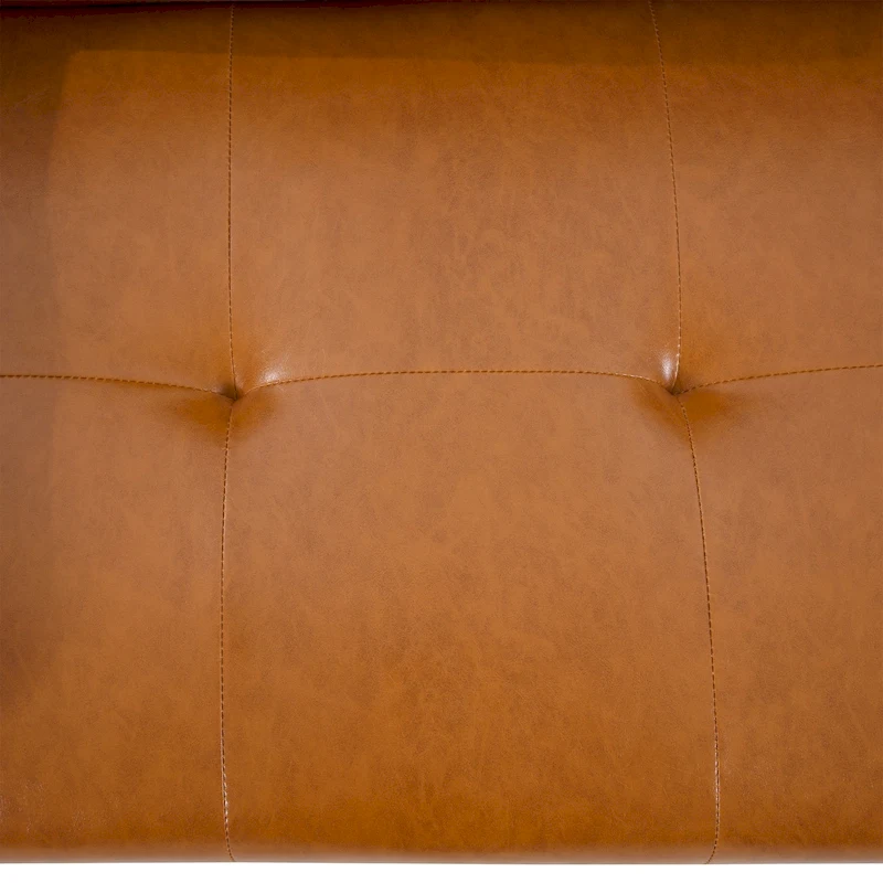 Futon Sofa Bed Couch with Armrest & Cupholders, Faux Leather Sofa Bed Couch Convertible Folding Reclining Small Couch