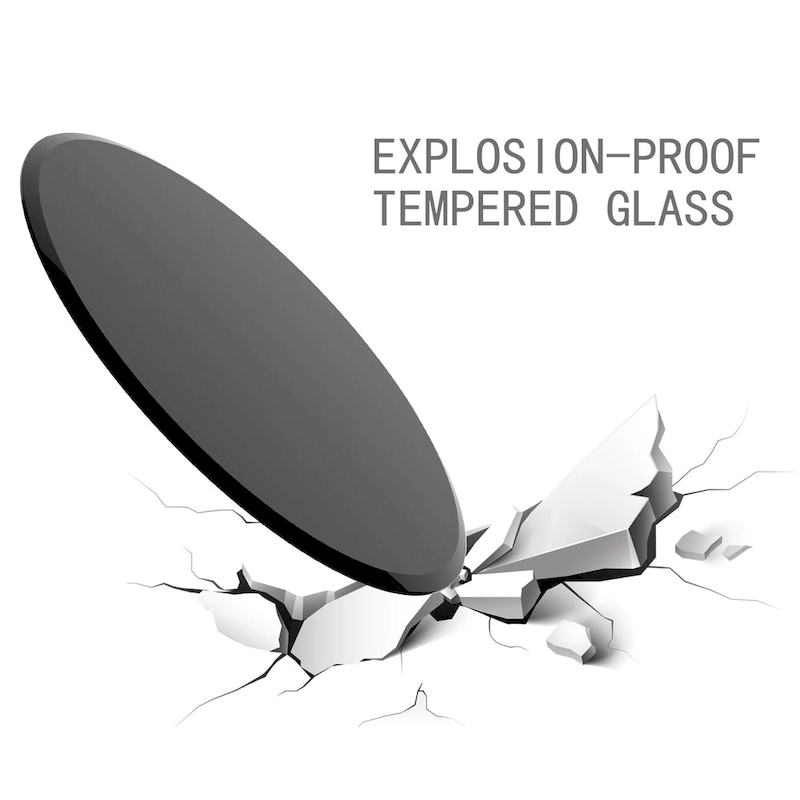 Inch Round Tempered Glass Table Top black Glass Thick Beveled Polished Edge