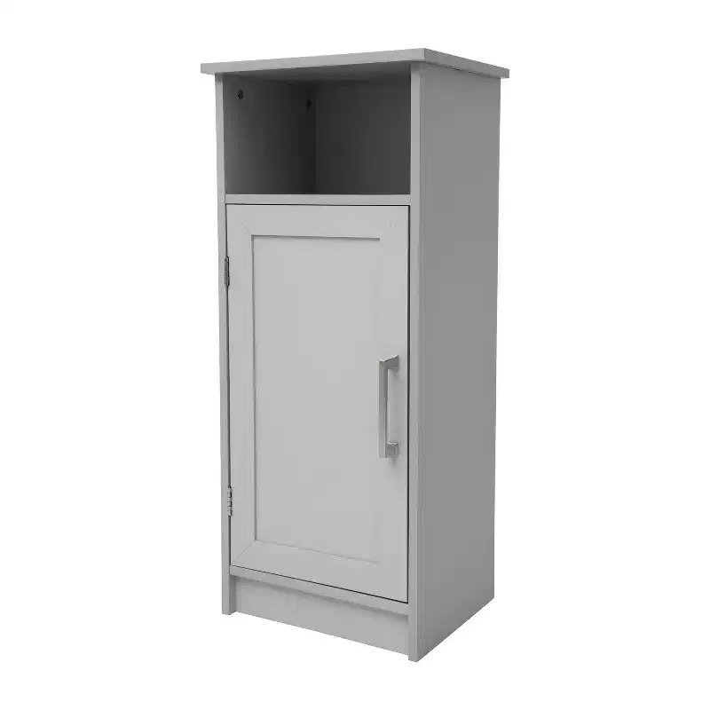 Flash Furniture Vega Bathroom Storage Cabinet Organizer with Magnetic Closure Door, In-Cabinet Adjustable Shelf, and Upper Open Shelf