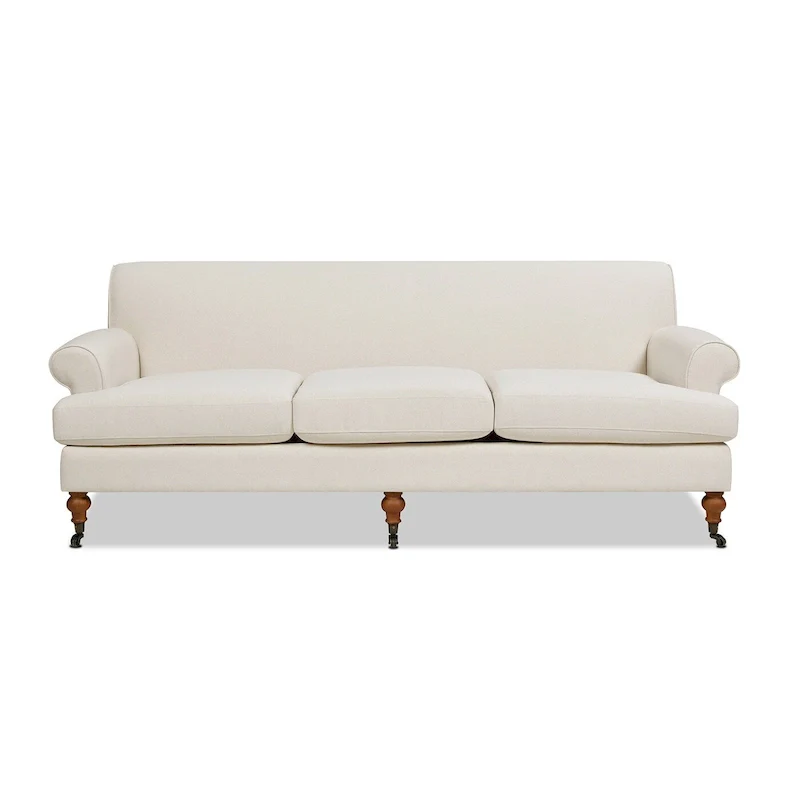 Alana Lawson 88 Inch Living Room Sofa  Three Cushion Couch with Rolled Arms and Tight Back  Minimal Assembly Required