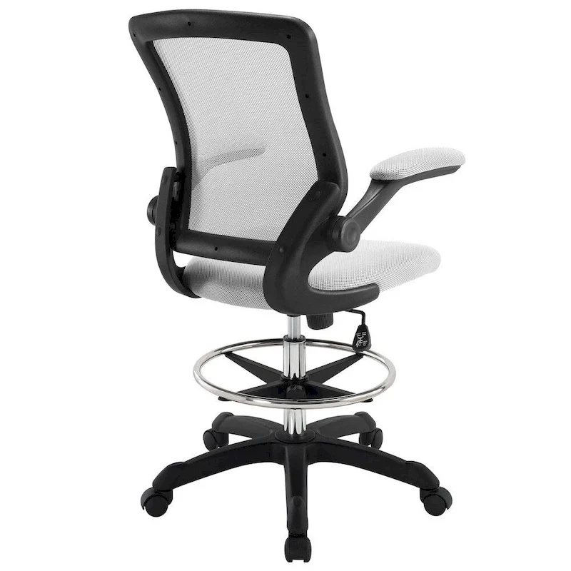 Adjustable Height Drafting Chair with Mesh Back & Rolling Casters