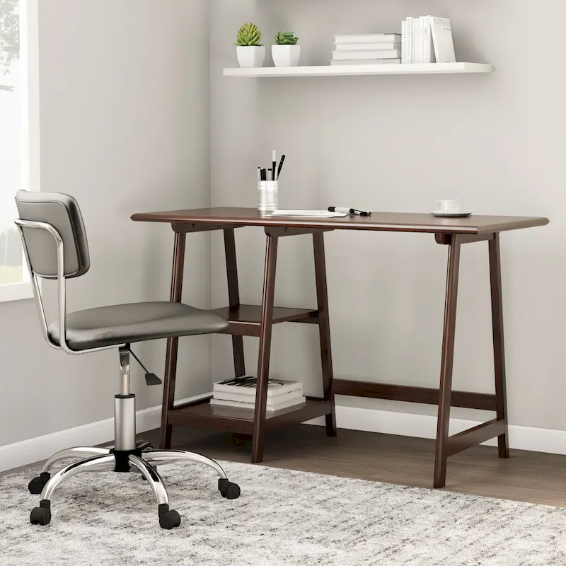 SEI Furniture Skali A-frame Espresso Desk