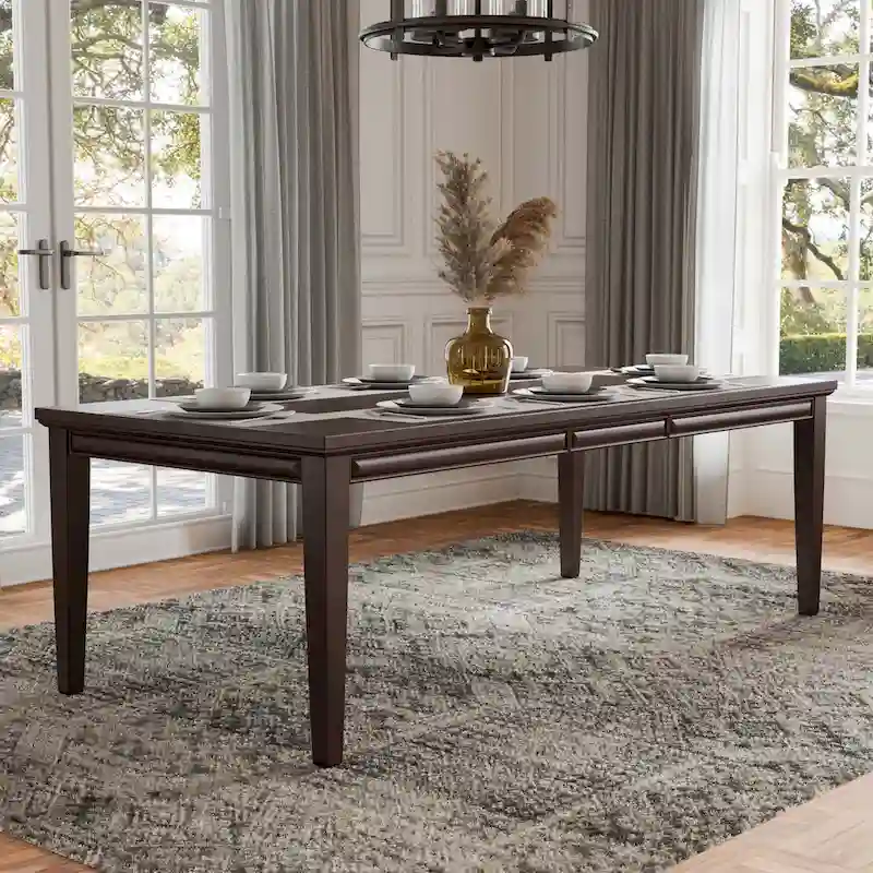 White Oak / Espresso Extendable Dining Table, Seats 6-8