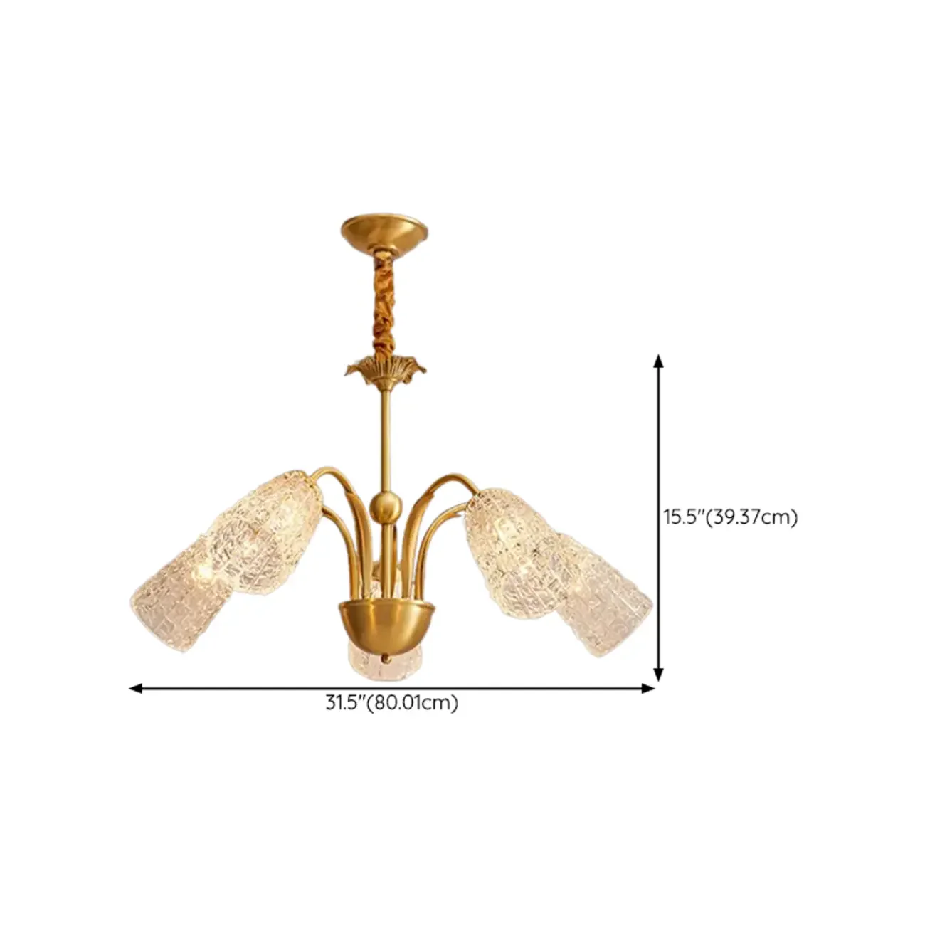 Elegant Gold Downward Crystal Bell Chandelier