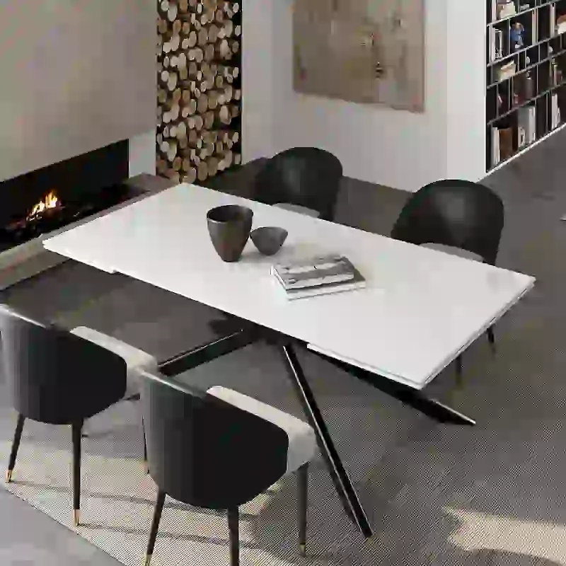 110.24 Extendable Rectangular Sintered Stone Dining Table - 78.74 to 110.24