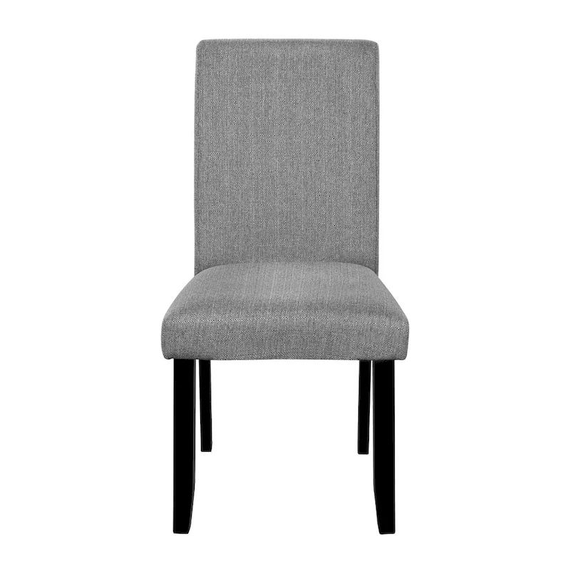 5 Pcs Wood Kitchen Table and Chair Set, 4 People Round Dining Table Set with Faux Marble Top and 4 Upholstered Chairs