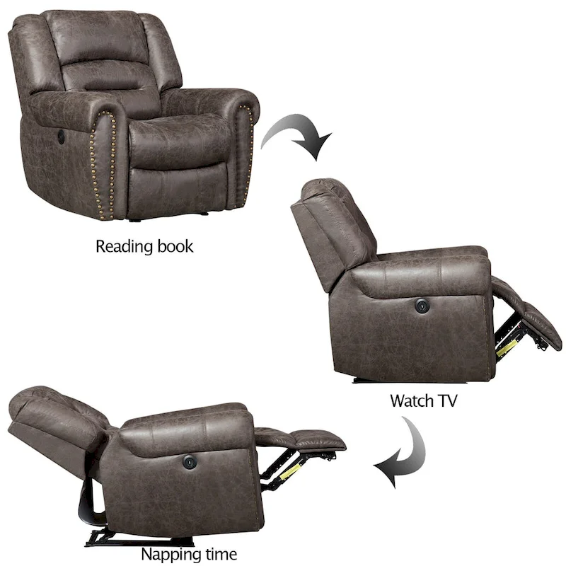 Overstuffed Manual Standard Recliner Chair Sofa