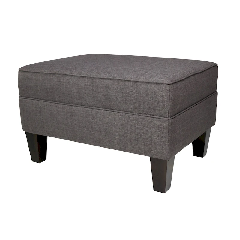 MJL Furniture Parker Fabric Upholstered Square Welted Ottoman