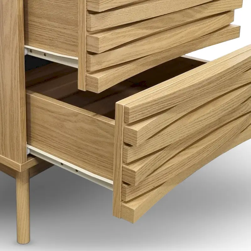 Oak Effect Zappa 2 Drawer Nightstand Bedroom Furniture