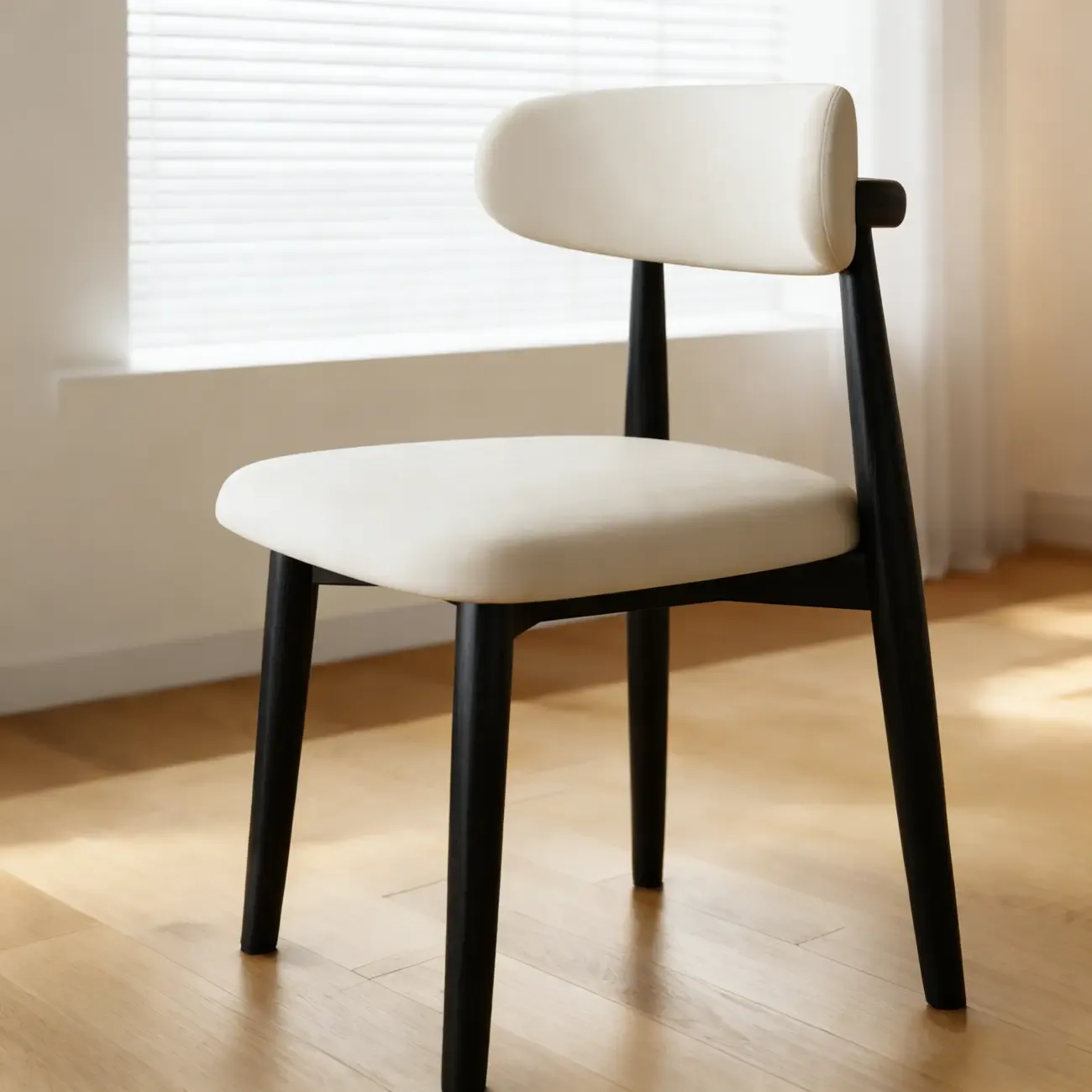 Mid-Century Modern Wooden Dining Chair Set of 2