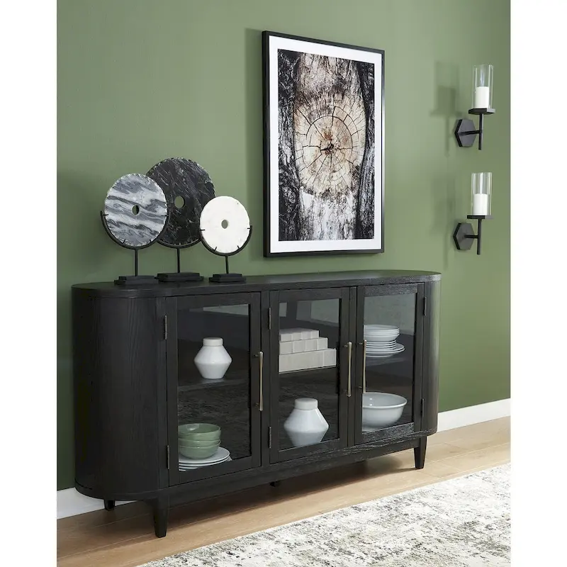 Black/Gray Dining Server - 74.13 W x 17.13 D x 35.13 H