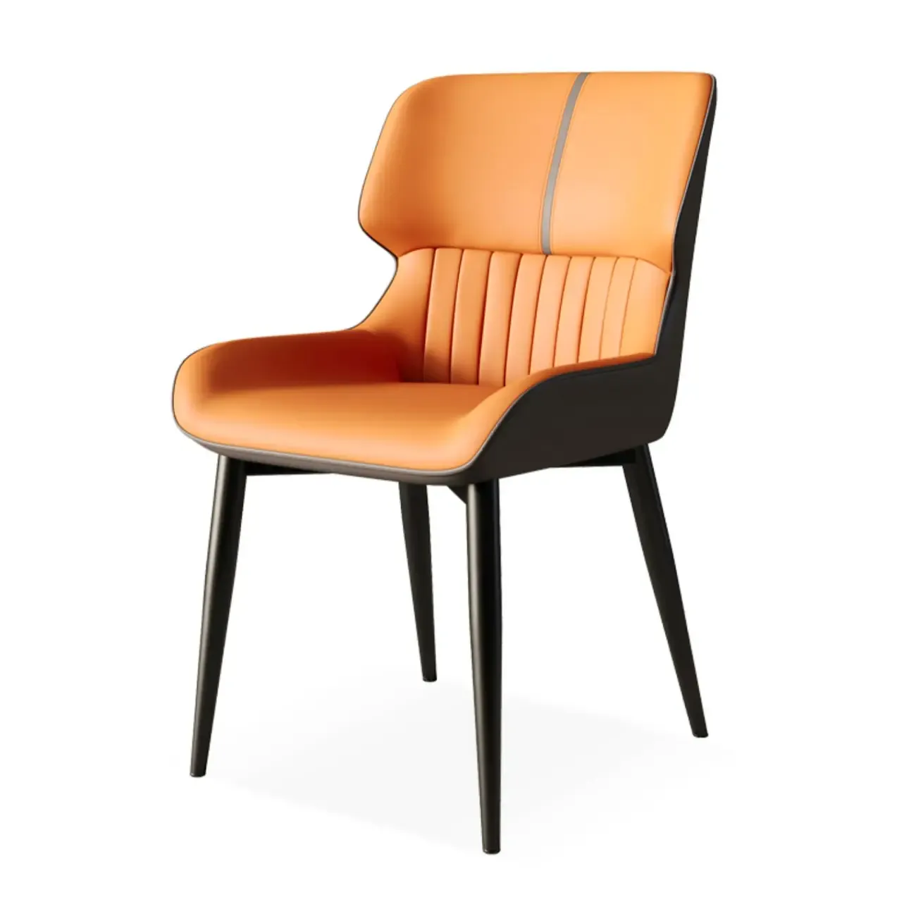 Leather Low Solid Back Armless Dining Side Chair