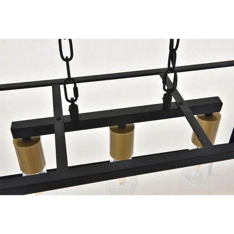 Resolute 3 light black Pendant