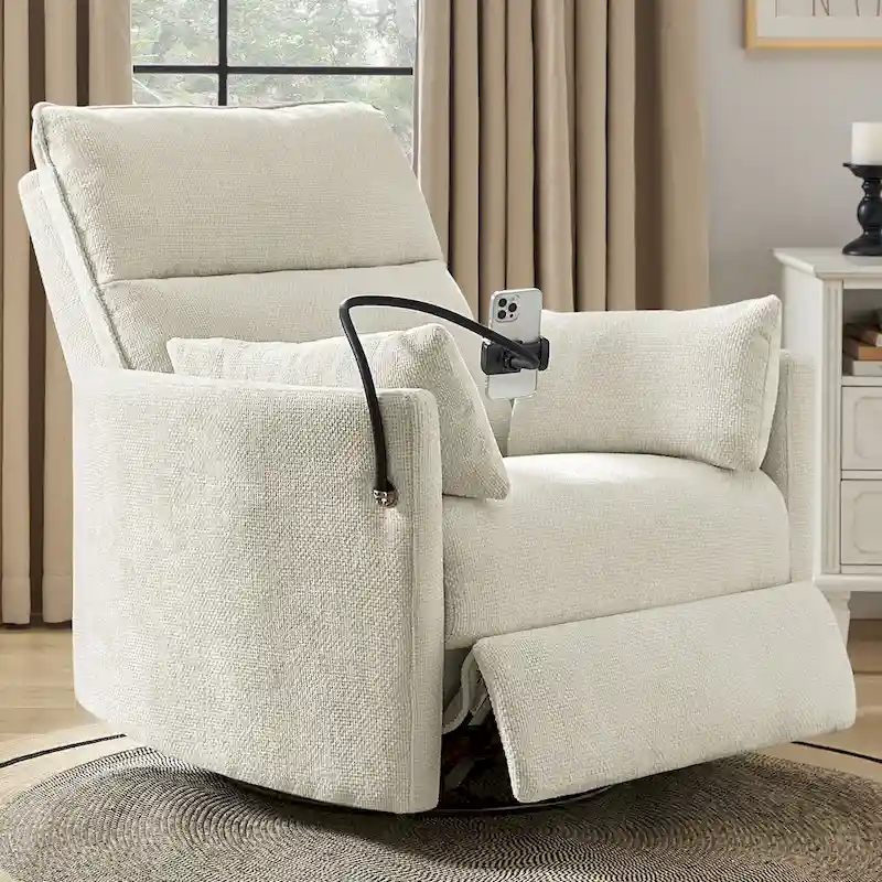38 Power Rocking Swivel Nursery Recliner with USB Ports