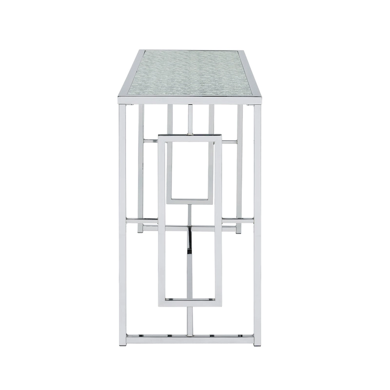 Glitterati Glam Chrome 48-inch Ripple Glass Sofa Table by Furniture of America