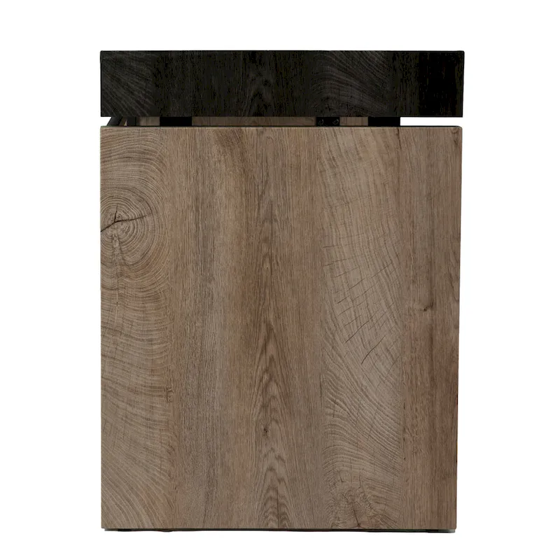 Black & Natural Two-Tone Writing Desk with Metal Legs – 1-Person