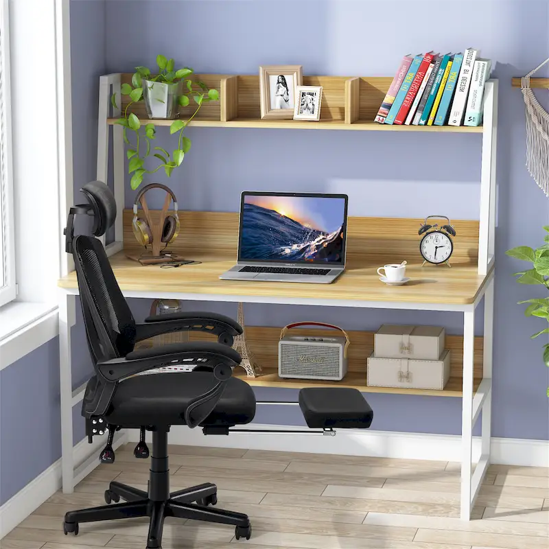 47 InchesComputer Desk with Hutch and Bookshelf, Home Office Desk