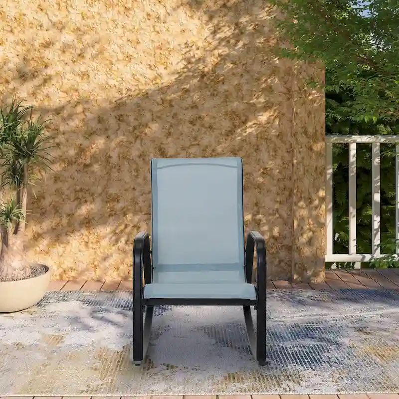 Single Iron Frame Removable Teslin Rocking Chair