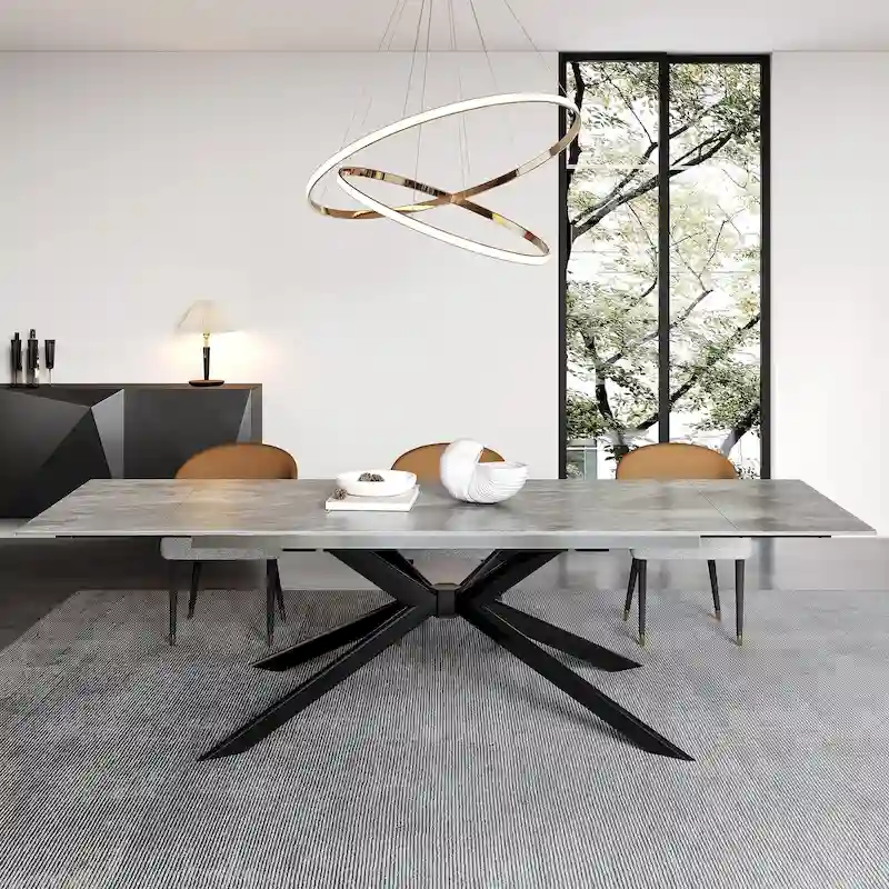 110.24 Extendable Rectangular Sintered Stone Dining Table - 78.74 to 110.24