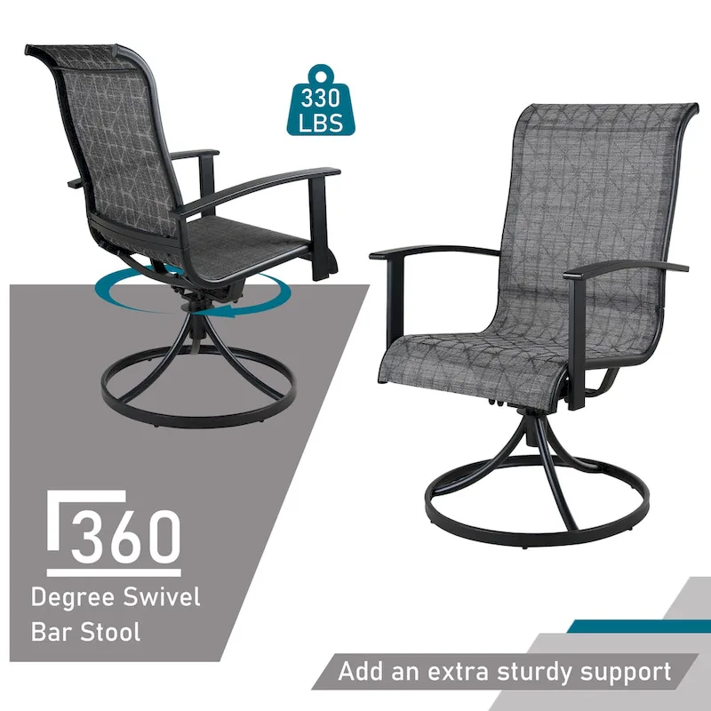 Teslin Iron Frame Swivel Dining Chair (Set of 2)